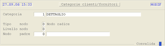 Tabella Categorie Clienti/Fornitori