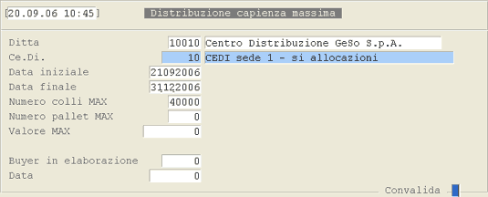 Buyer: Distribuzione Capienza