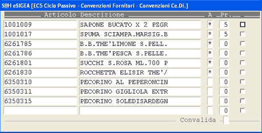 Selezione  degli  Articoli  in  Assortimento Generale da inserire in Assortimento per 
		Ce.Di.