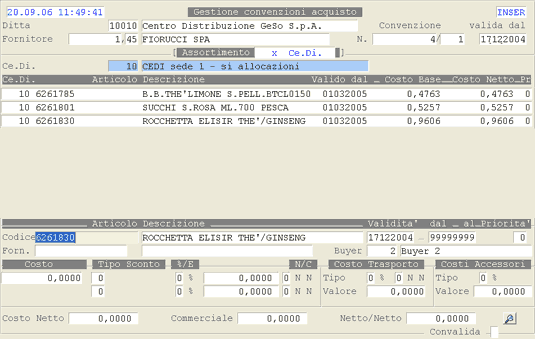 Gestione Convenzioni: Assortimento per Ce.Di.