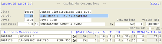 Ordine da Convenzione: Immissione Quantità da Ordinare
