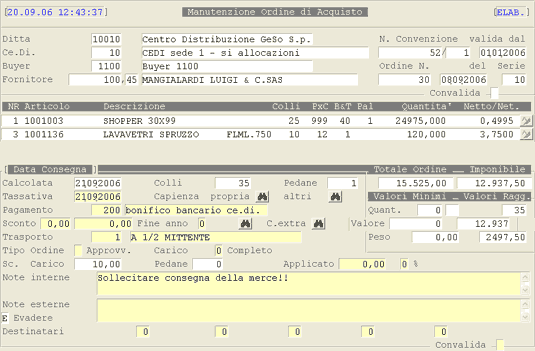 Integrazione/Conferma/Inoltro: Convalida definitiva