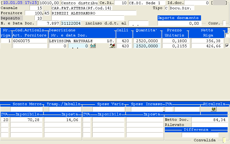 Selezioni per la stampa del Report Difformità