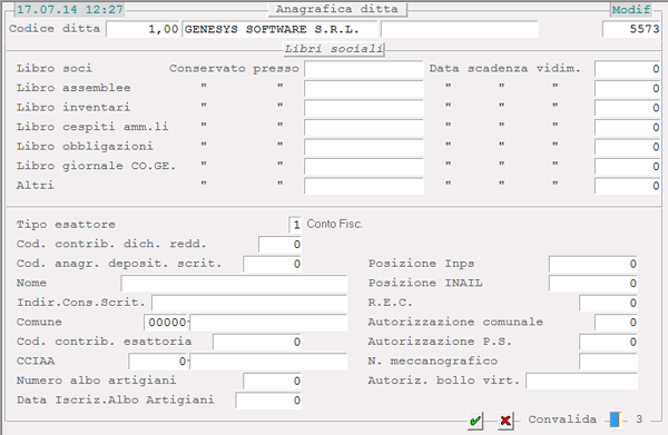 Anagrafica Ditta: 3° videata