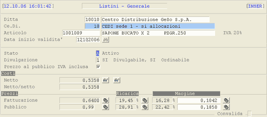 Listini: Generali