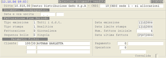 Videata di selezione