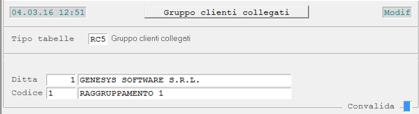 Tabella Gruppo Clienti Collegati