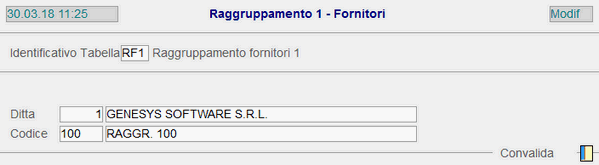 Tabella Gruppo Fornitori Collegati
