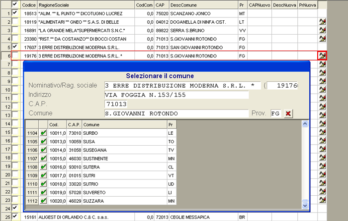 Assegna Sigla Provincia Domicilio Fiscale/Residenza