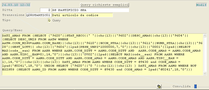 Manutenzione Query Richieste Semplici