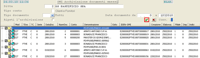 Archiviazione Documenti Emessi