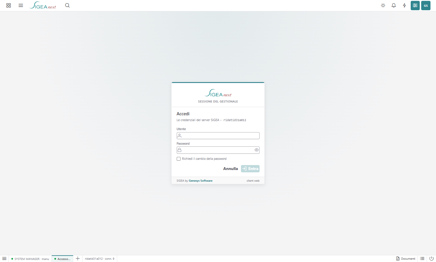 La scheda duplicata chiede il login